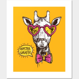 Hipster Giraffe Posters and Art